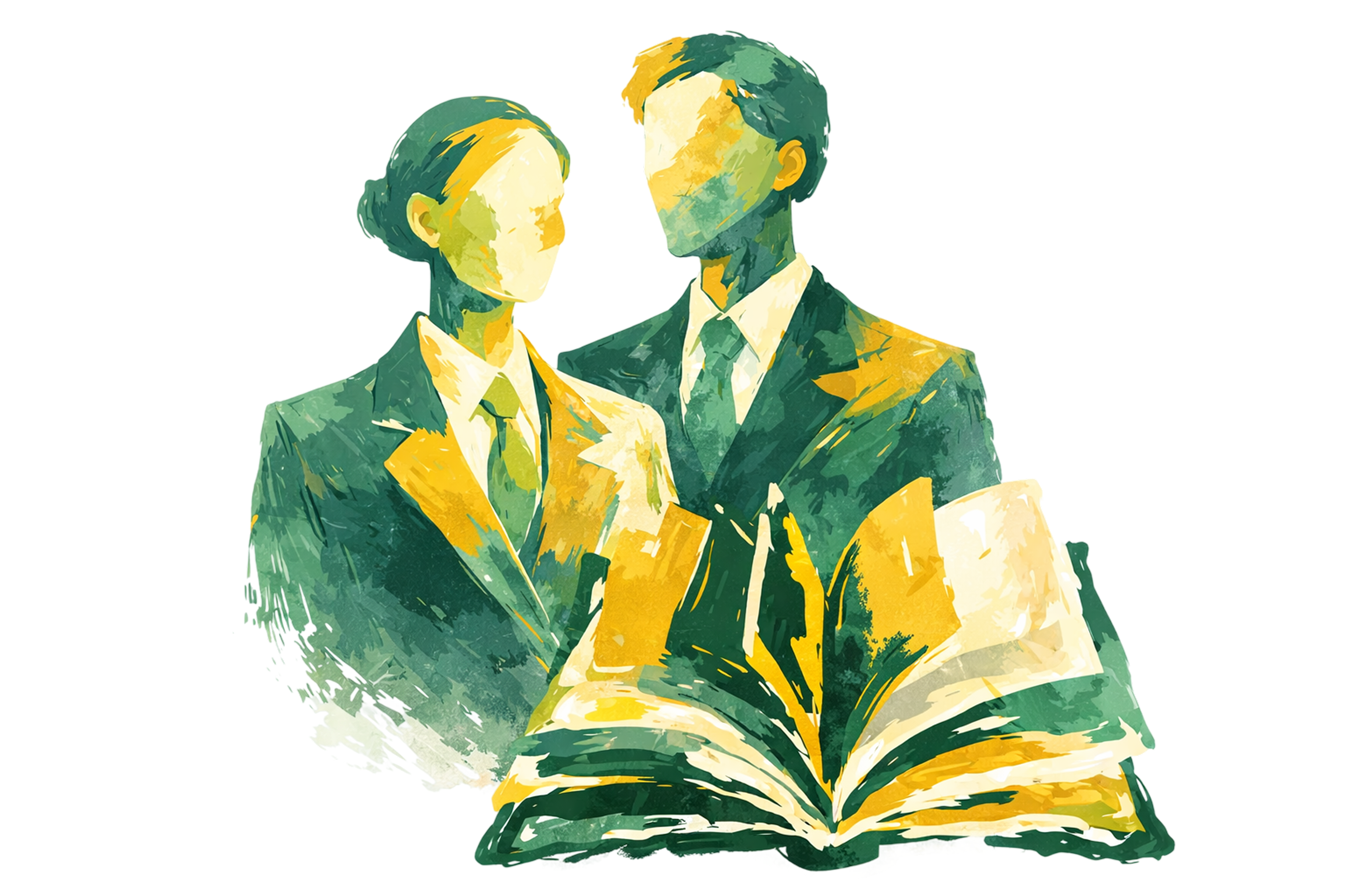 Legal professionals with an open book