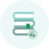 Icon showing a document with a magnifying glass on top