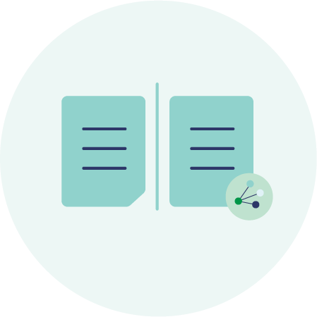 Icon showing a graph data structure with interconnected nodes